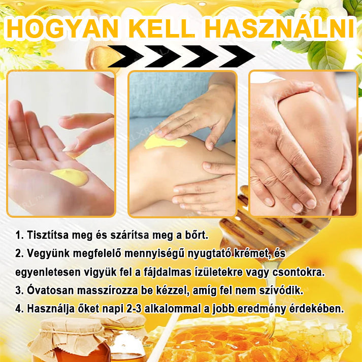 🦵XRLXRL® Méhméreg Azonnali Ultra Erős Fájdalomcsillapító Krém - (Enyhíti a fájdalmat ízületi gyulladás, izomfájdalom, hátfájás, térdek, hát, vállak, csípők, csuklók, kezek esetén)📦
