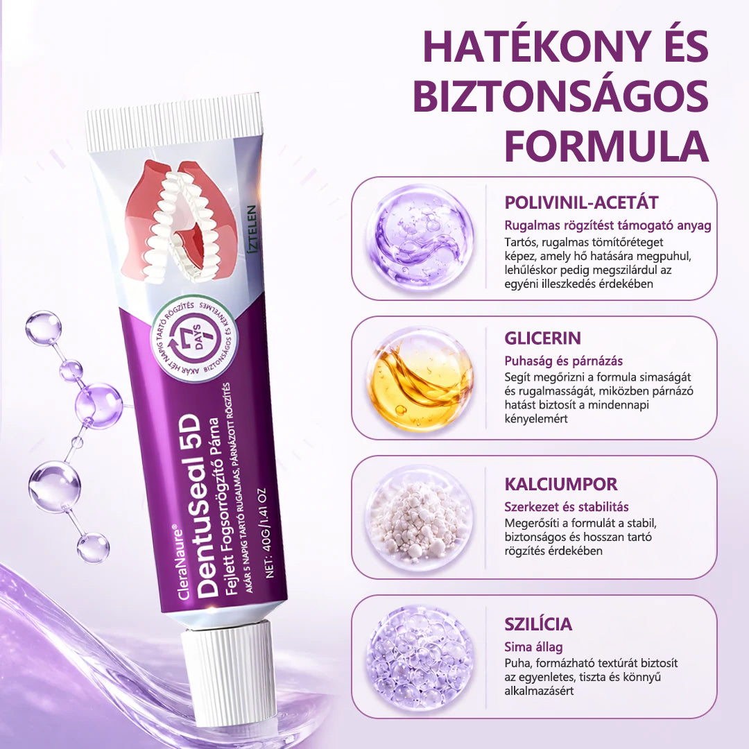 CleraNaure® DentuSeal 5D fejlett műfogsorrögzítő és párnázó ragasztó🔥