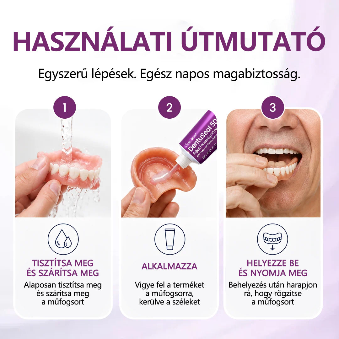 CleraNaure® DentuSeal 5D fejlett műfogsorrögzítő és párnázó ragasztó🔥