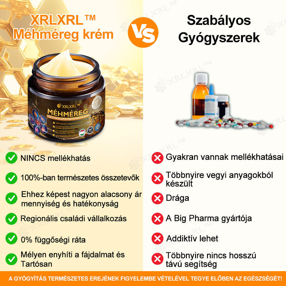 🦵XRLXRL® Méhméreg Azonnali Ultra Erős Fájdalomcsillapító Krém - (Enyhíti a fájdalmat ízületi gyulladás, izomfájdalom, hátfájás, térdek, hát, vállak, csípők, csuklók, kezek esetén)📦