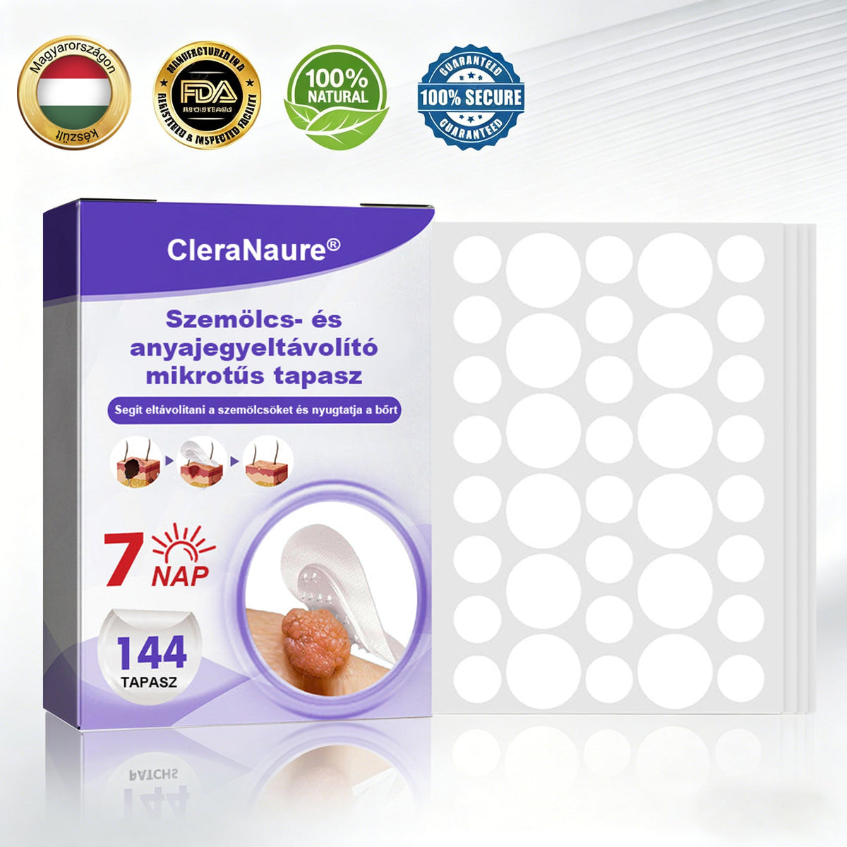 CleraNaure® mikrotűs szemölcs- és anyajegyeltávolító tapasz🎁