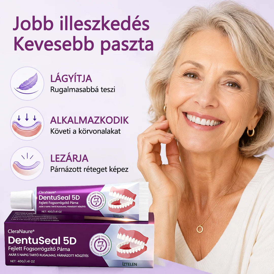 CleraNaure® DentuSeal 5D fejlett műfogsorrögzítő és párnázó ragasztó🔥