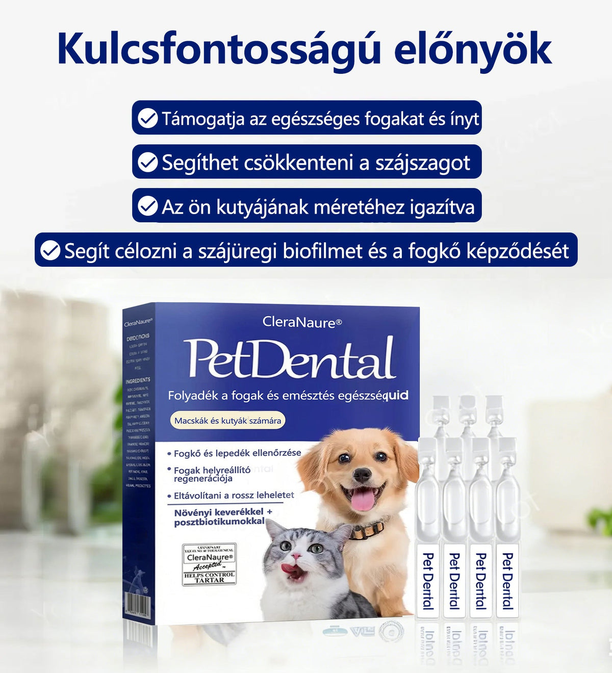 [Hivatalos bolt]CleraNaure® Pet Dental & Digestive Health Oral Liquid – Frissíti a leheletet, eltávolítja a fogkövet, elősegíti az íny regenerálódását, stabilizálja a fogakat (macskák és kutyák számára)  – Ma 80% kedvezmény🎁