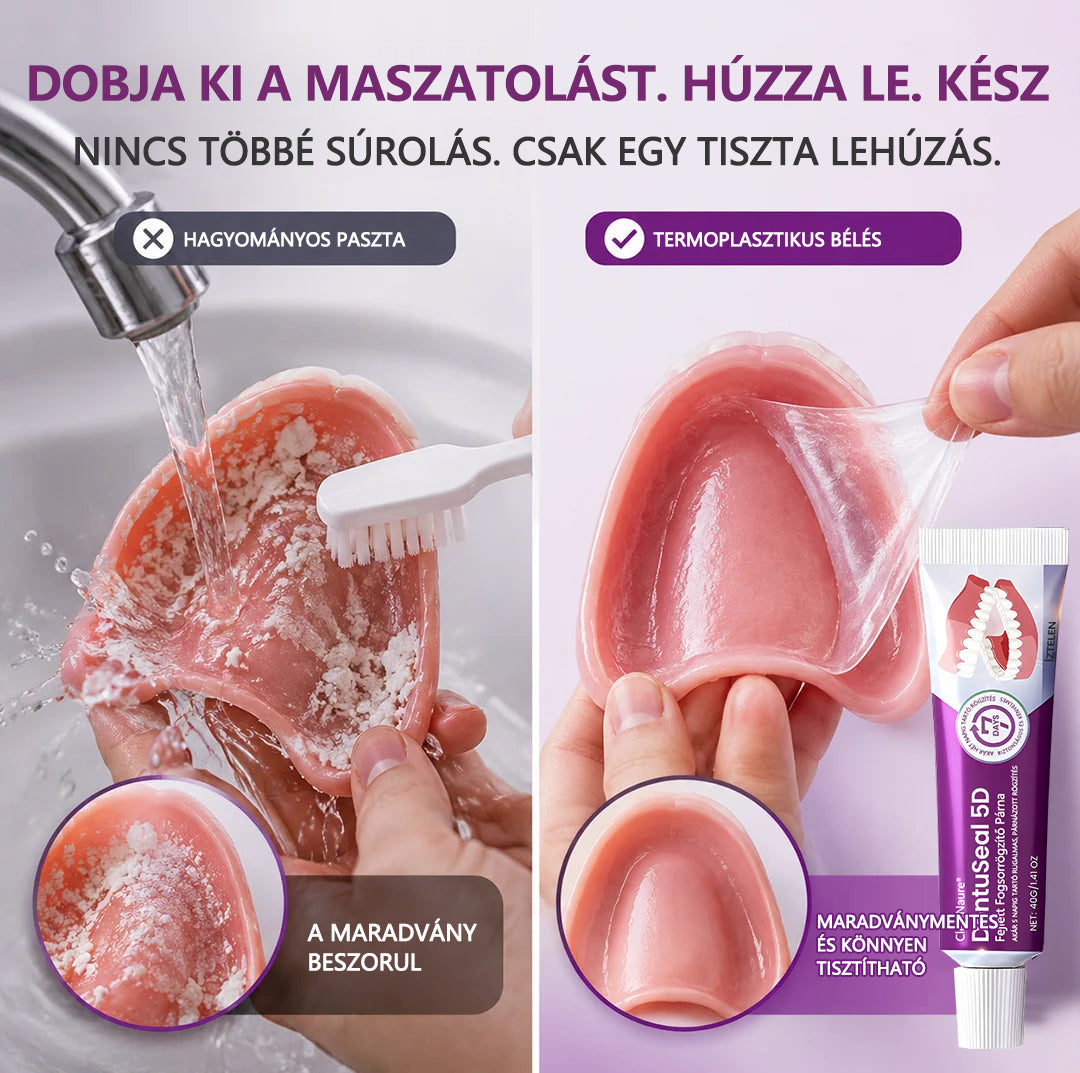 CleraNaure® DentuSeal 5D fejlett műfogsorrögzítő és párnázó ragasztó🔥