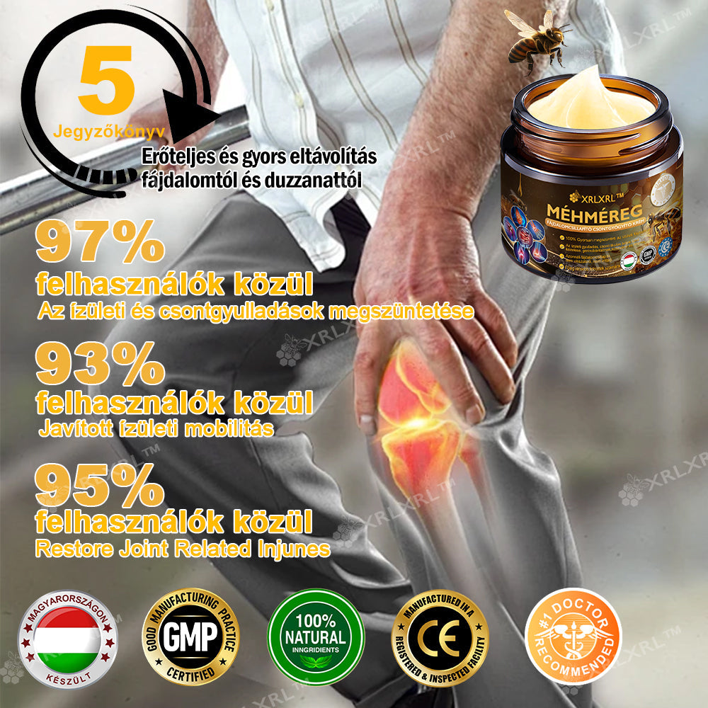 🦵XRLXRL® Méhméreg Azonnali Ultra Erős Fájdalomcsillapító Krém - (Enyhíti a fájdalmat ízületi gyulladás, izomfájdalom, hátfájás, térdek, hát, vállak, csípők, csuklók, kezek esetén)📦