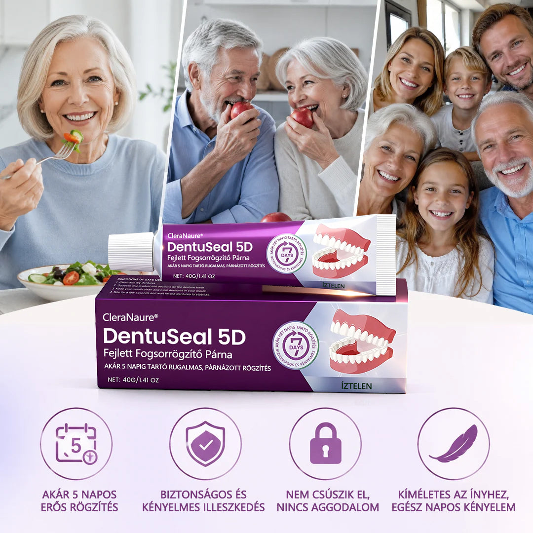 CleraNaure® DentuSeal 5D fejlett műfogsorrögzítő és párnázó ragasztó🔥