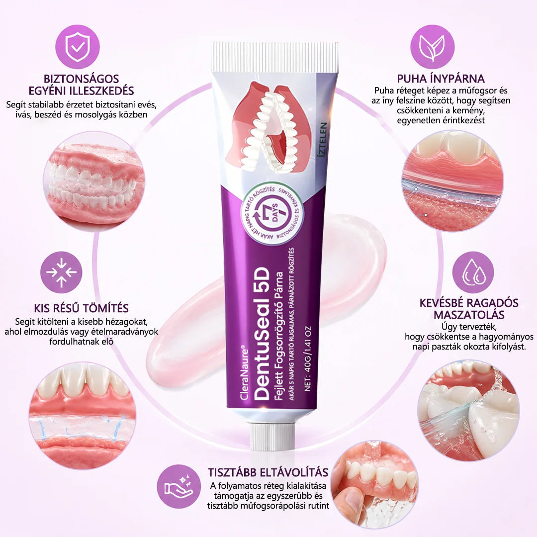 CleraNaure® DentuSeal 5D fejlett műfogsorrögzítő és párnázó ragasztó🔥