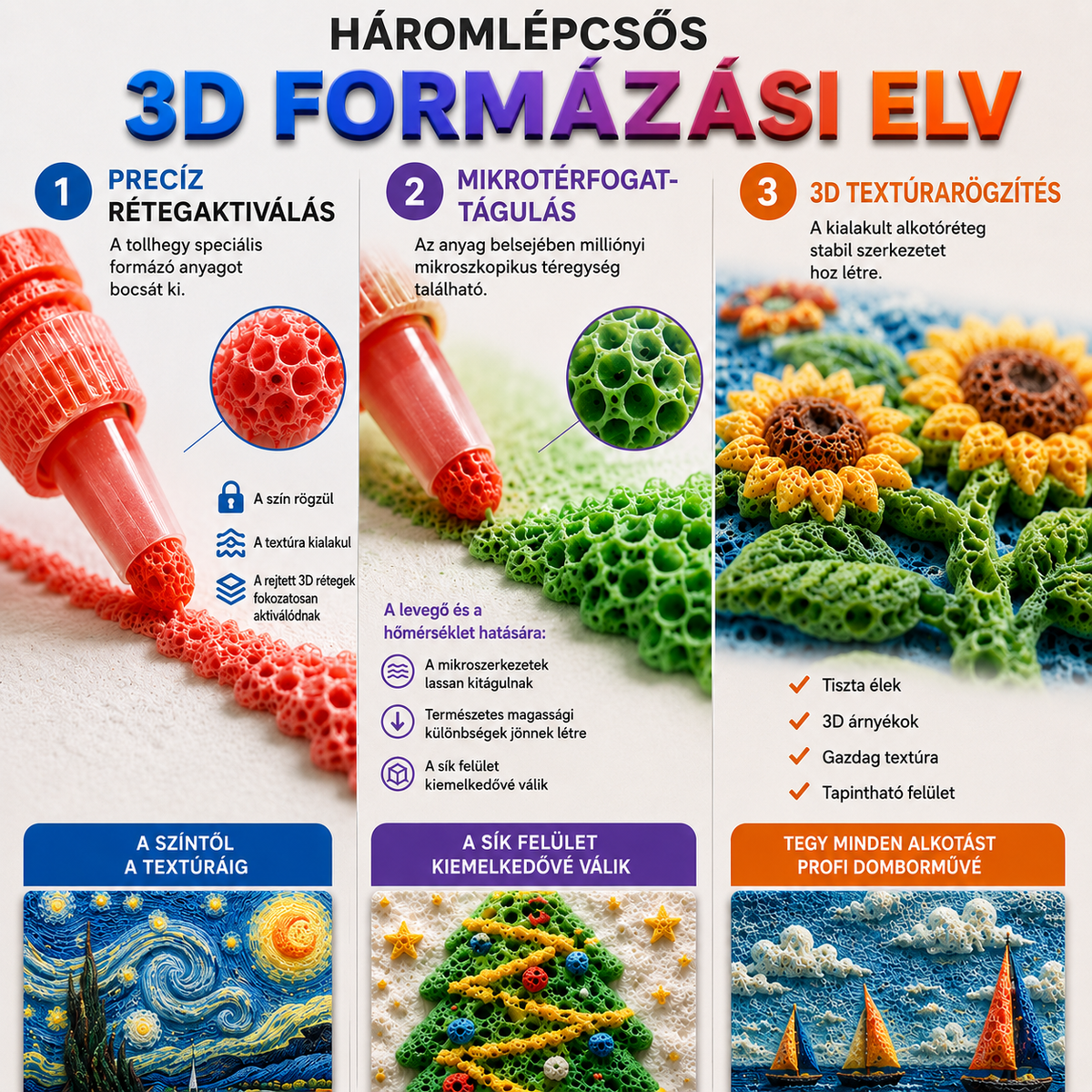 Spóroljon 50%-ot, ha még ma rendel 丨CleraNaure® 3D Relief Art Pen – Változtassa lapos rajzait megérinthető 3D művészetté⭐️